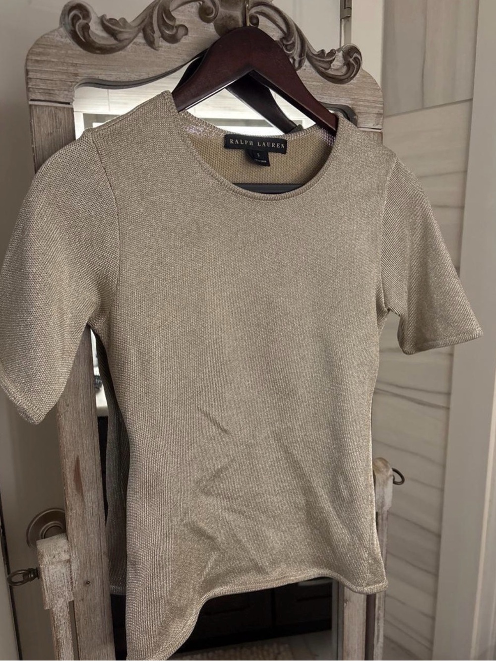 Ralph Lauren Black Label gold, silk top